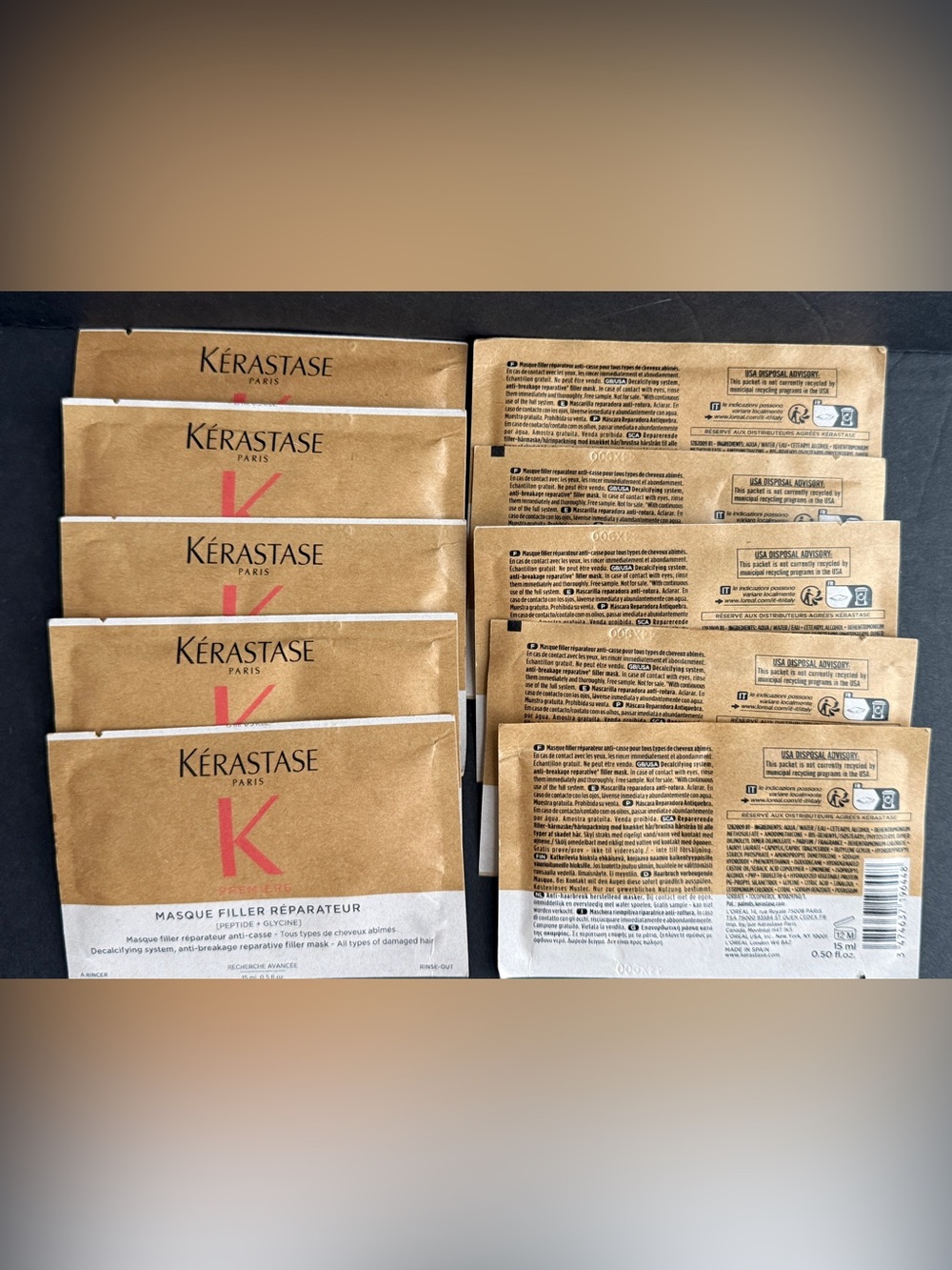 Lot of 10 Kerastase Premiere Masque Filler Reparateur Hair Mask Samples 15ml